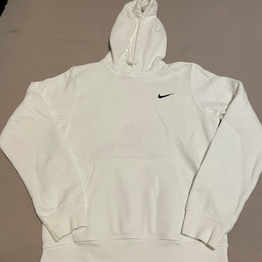 Nike White and Black Tag Hoodie